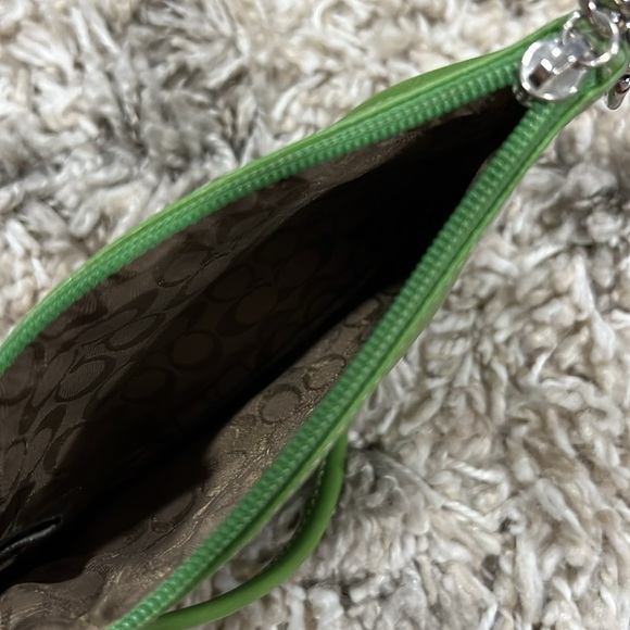 Coach-Green Leather Wristlet - Picture 4 of 4